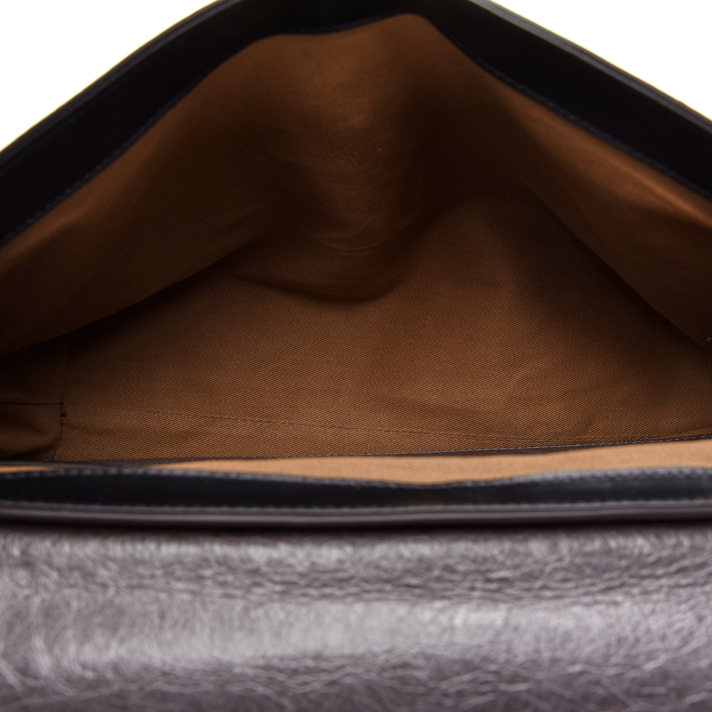 Creased Patent Calfskin Medium ID Flap Pearl Grey