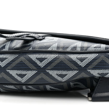 Christian Dior Coated Canvas Calfskin CD Diamond Mens Saddle Bag Navy 7 of 11