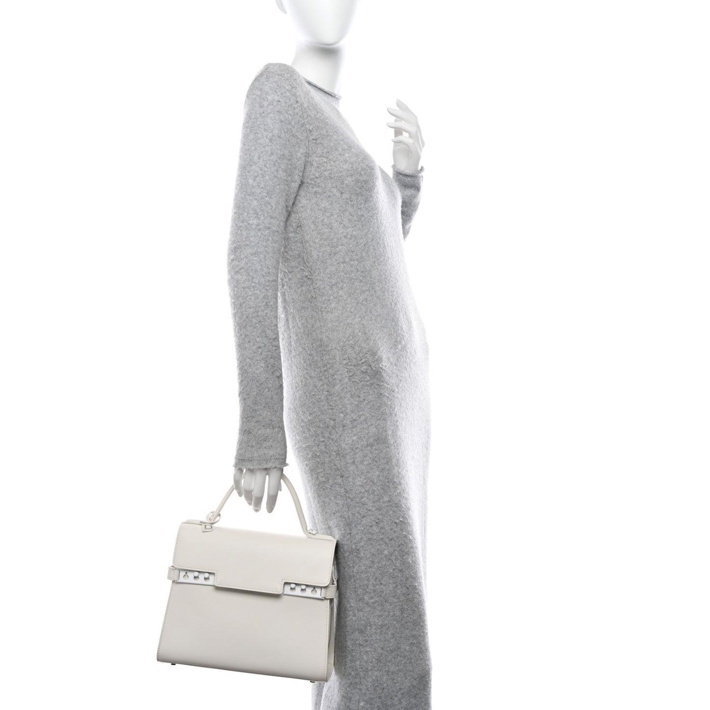 Calfskin MM Tempete Satchel Ivory