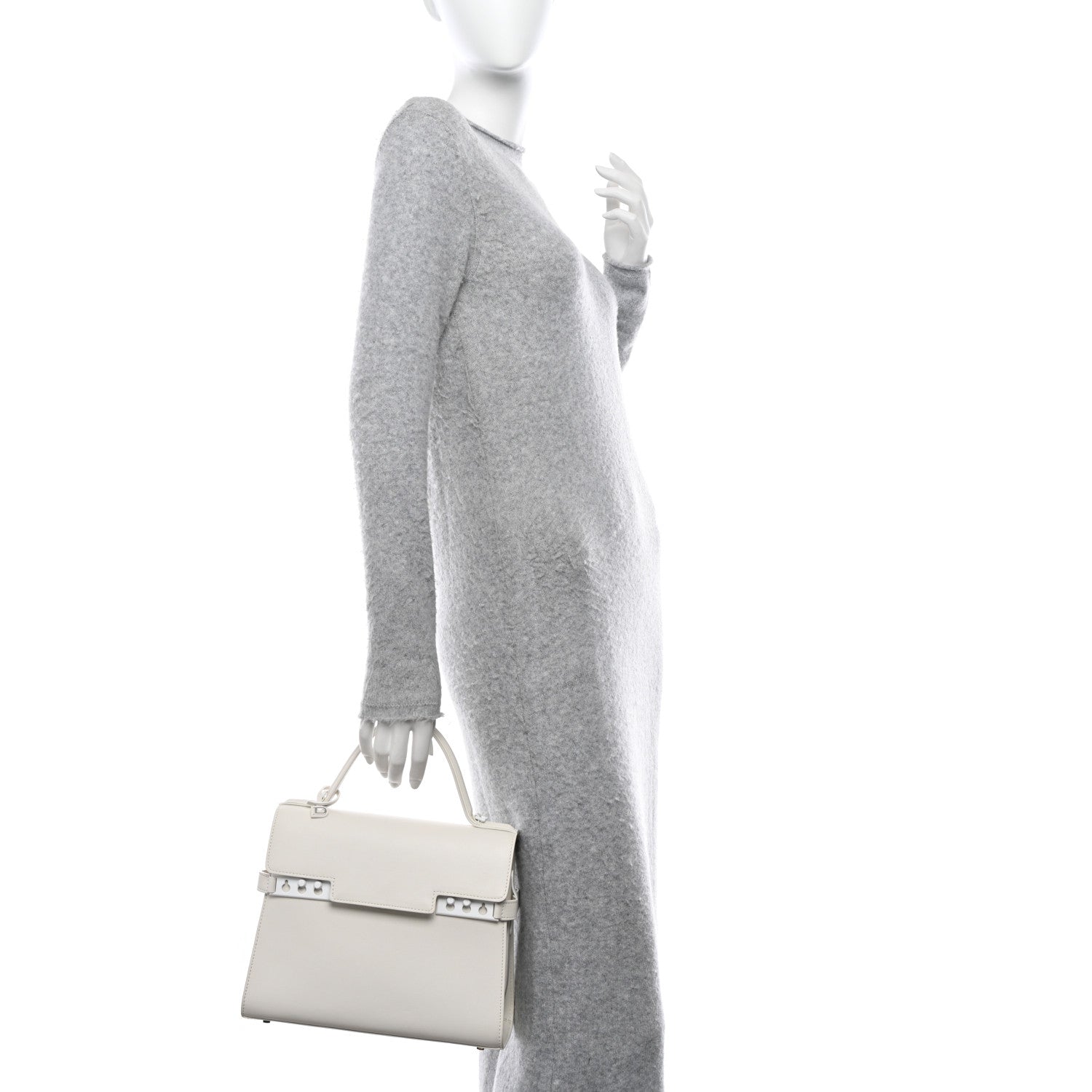 Delvaux Calfskin MM Tempete Satchel Ivory 2 of 10
