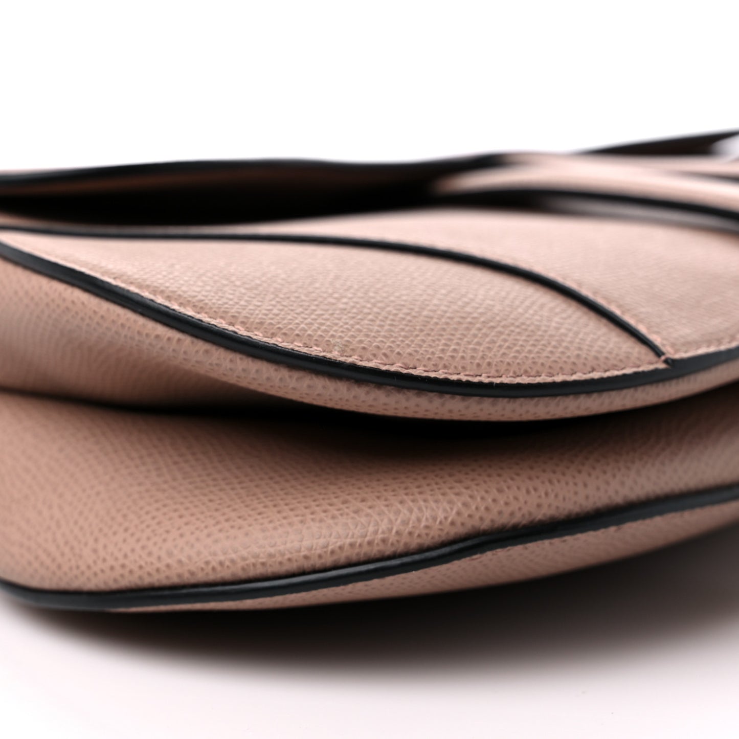 Grained Calfskin Saddle Bag Pink