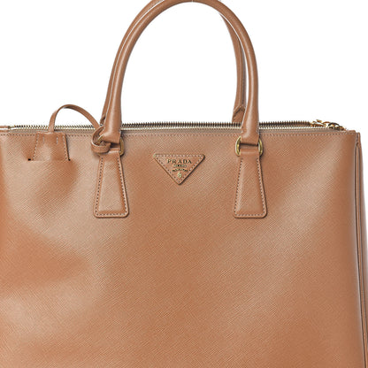 Prada Saffiano Large Galleria Double Zip Tote Caramel 7 of 9