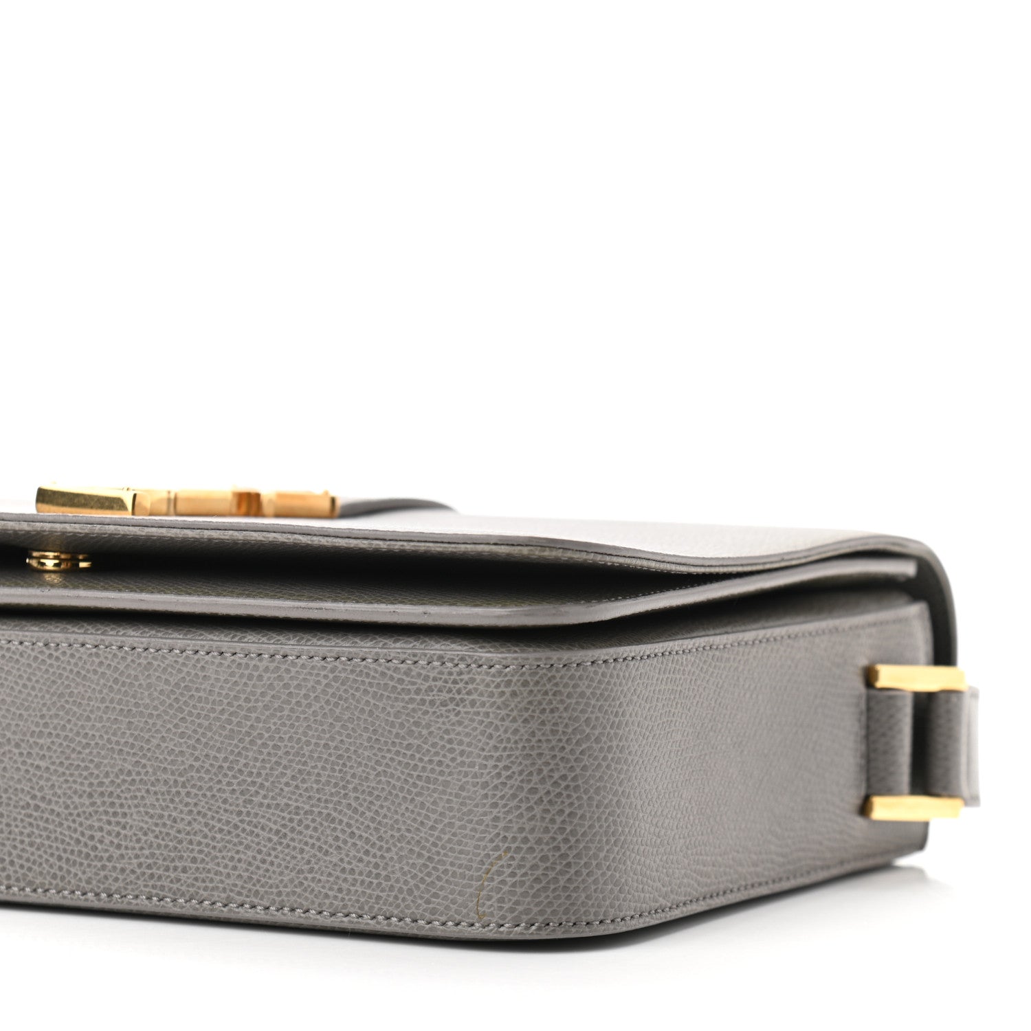 Saint Laurent Textured Calfskin Medium Classic Monogram Universite Fog 9 of 9