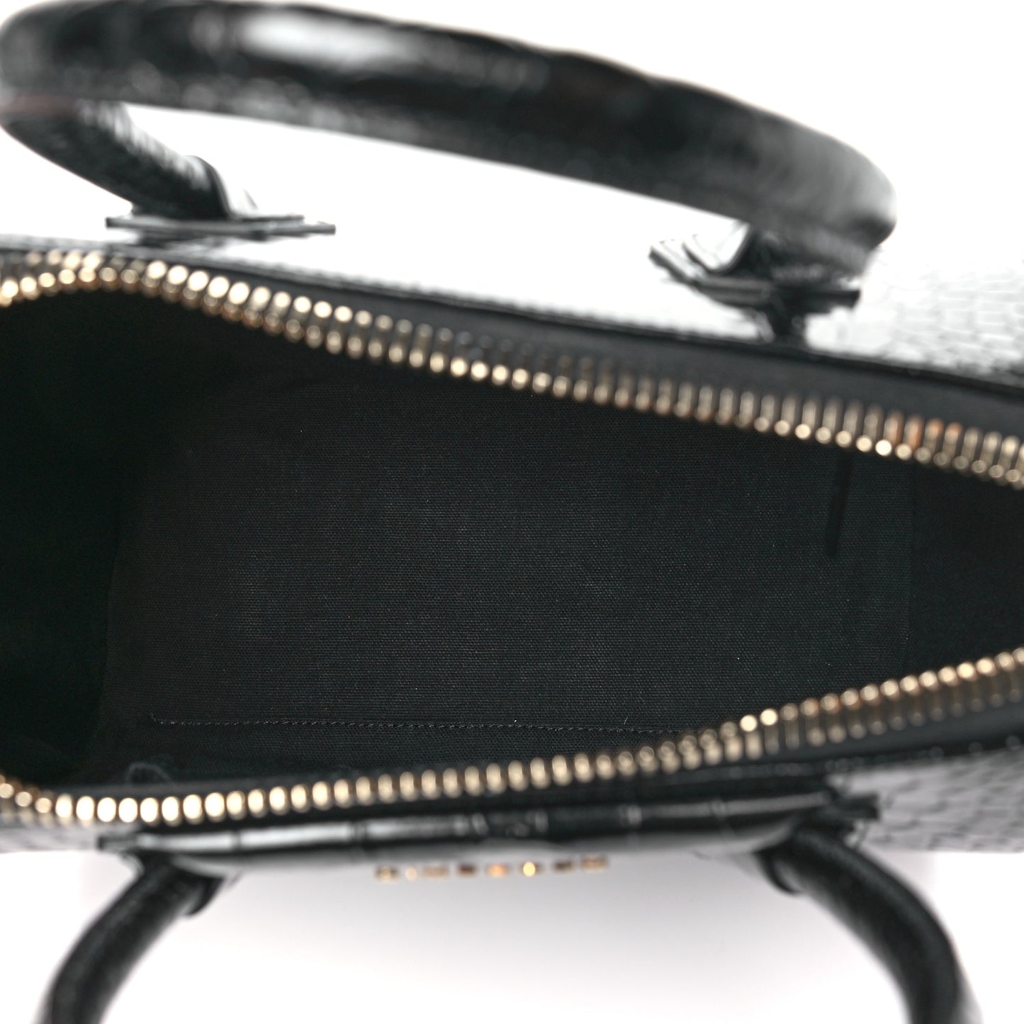 Calfskin Crocodile Embossed Small Antigona Black