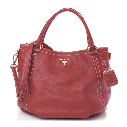 Prada Vitello Daino Satchel Fuoco 1 of 10