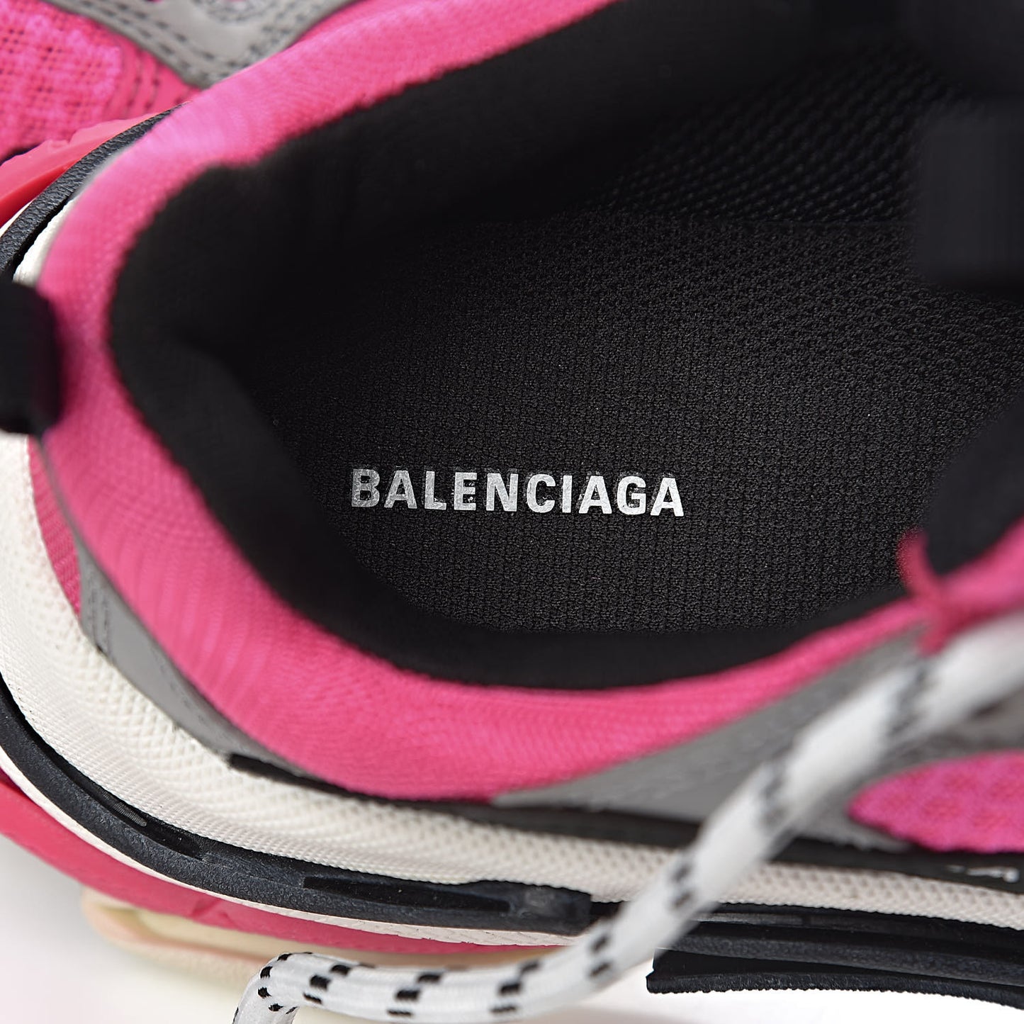 Fabric Mesh Womens Triple S Sneakers 35 Fluo Pink Grey White
