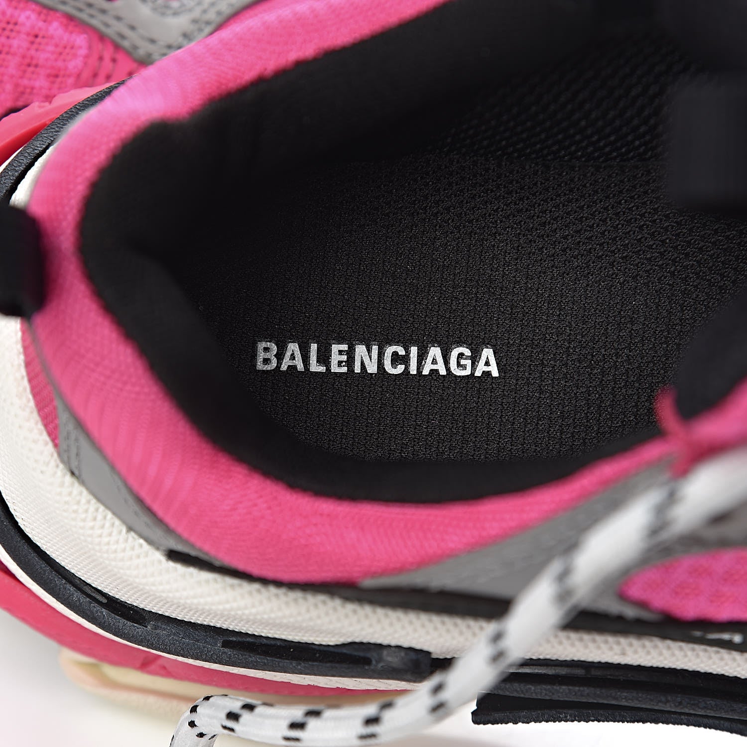 Balenciaga Fabric Mesh Womens Triple S Sneakers 35 Fluo Pink Grey White 6 of 11