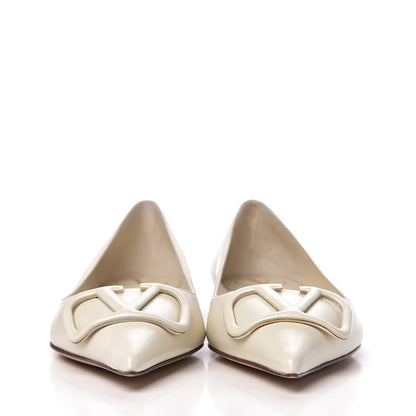 Valentino Garavani Nappa Vlogo Flats 37.5 Light Ivory 2 of 10