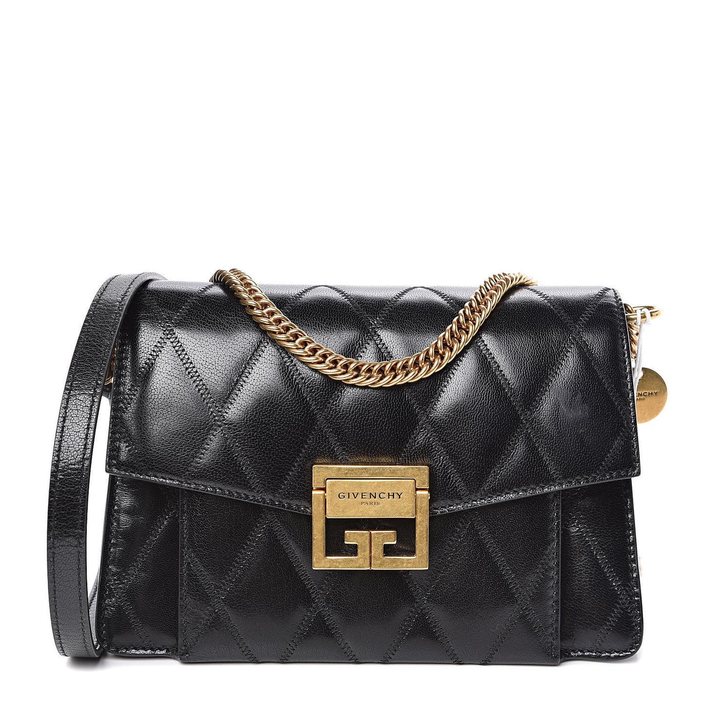 Goatskin Quilted Small GV3 Shoulder Bag Black