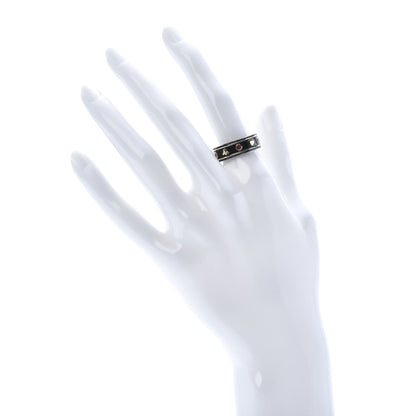 Gucci 18K Yellow Gold Ceramic Topaz Icon Band Ring 54 6.75 Black 2 of 10