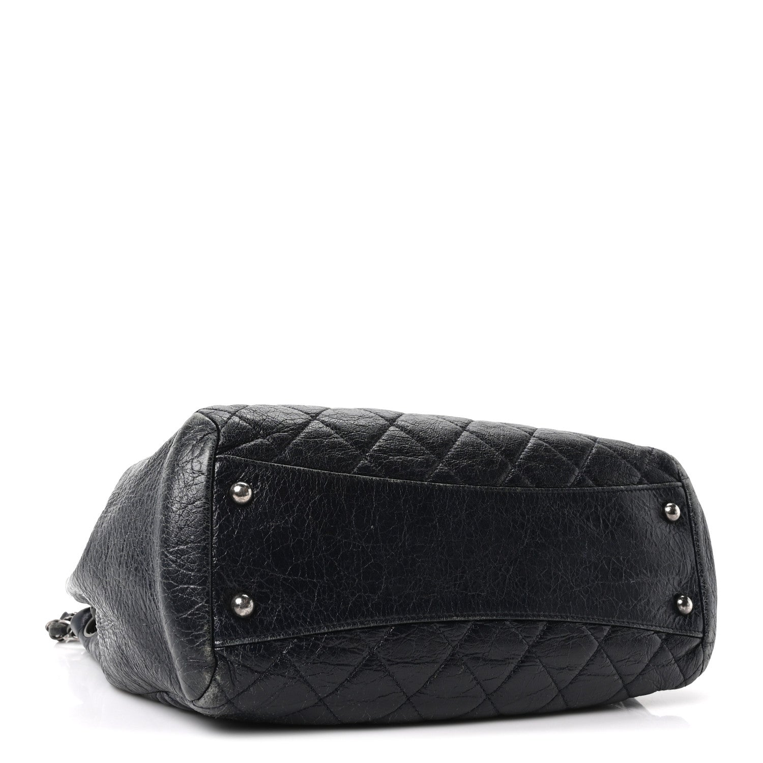 Chanel Glazed Calfskin Quilted Tote Navy 5 of 11