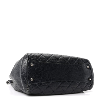Chanel Glazed Calfskin Quilted Tote Navy 5 of 11