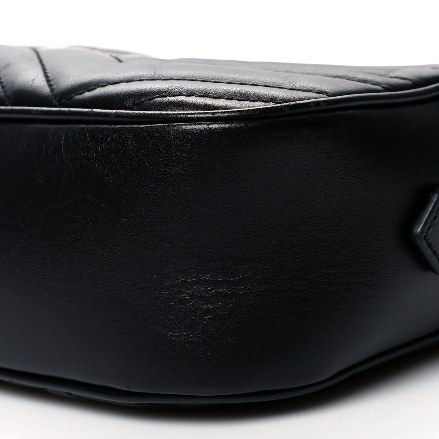 Calfskin Matelasse Small GG Marmont Chain Shoulder Bag Black