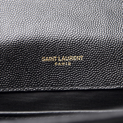 Saint Laurent Grain De Poudre Matelasse Chevron Medium Monogram Satchel Black 5 of 9