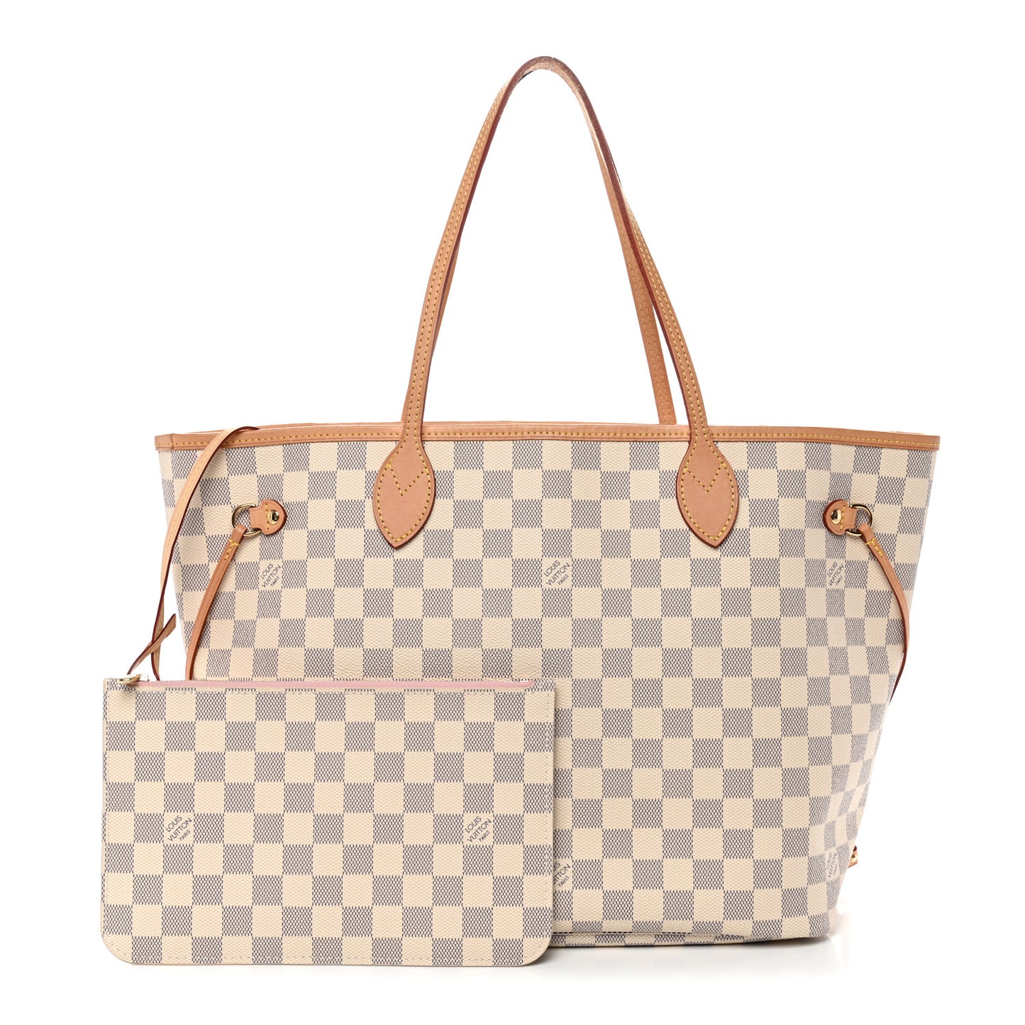 Damier Azur Neo Neverfull MM Rose Ballerine