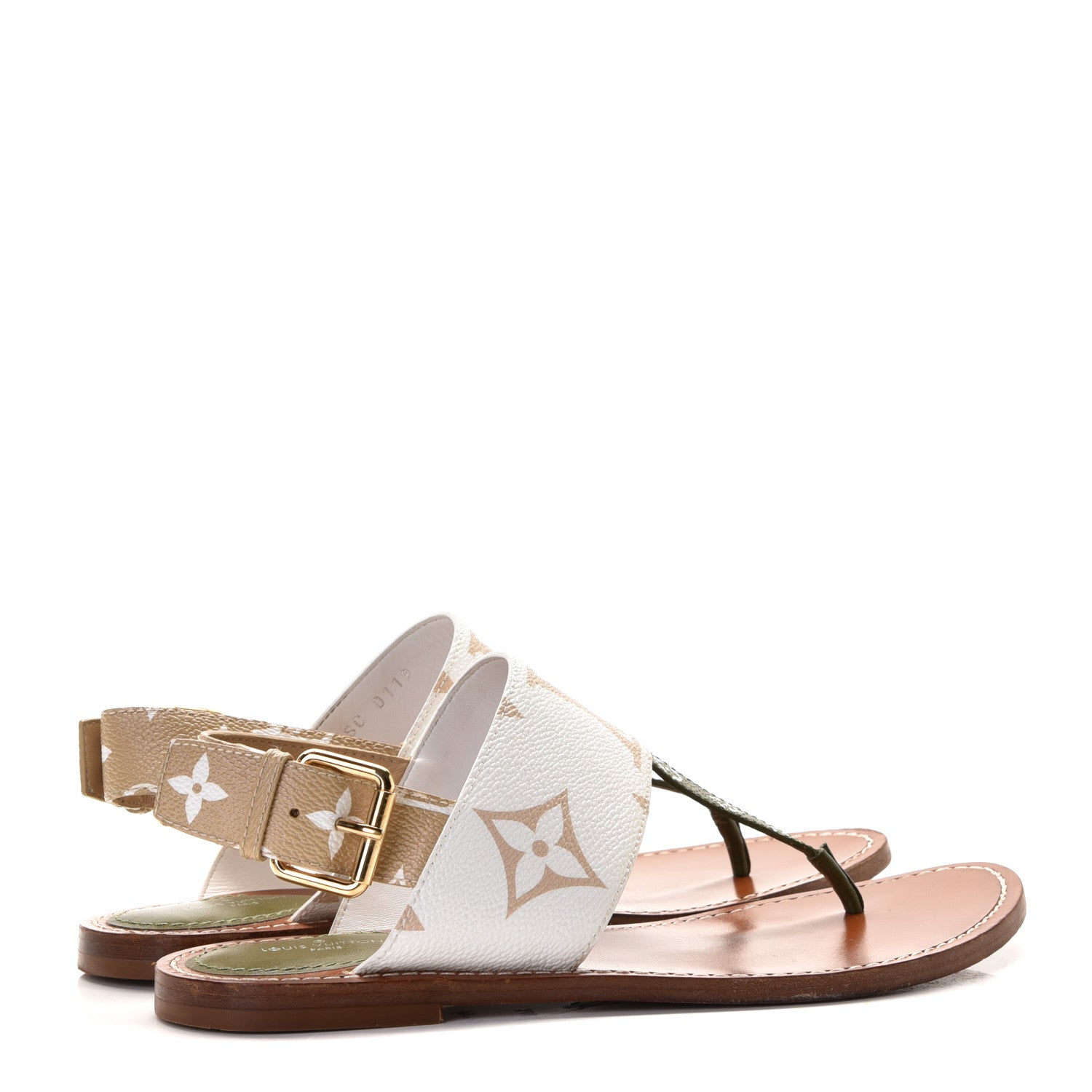 Louis Vuitton Monogram Giant Sandals 37.5 White Moka 5 of 13