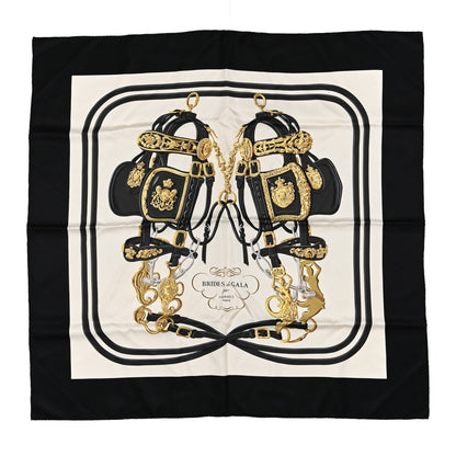 Hermes Silk Brides De Gala Scarf 90 Black Creme Gold 1 of 4