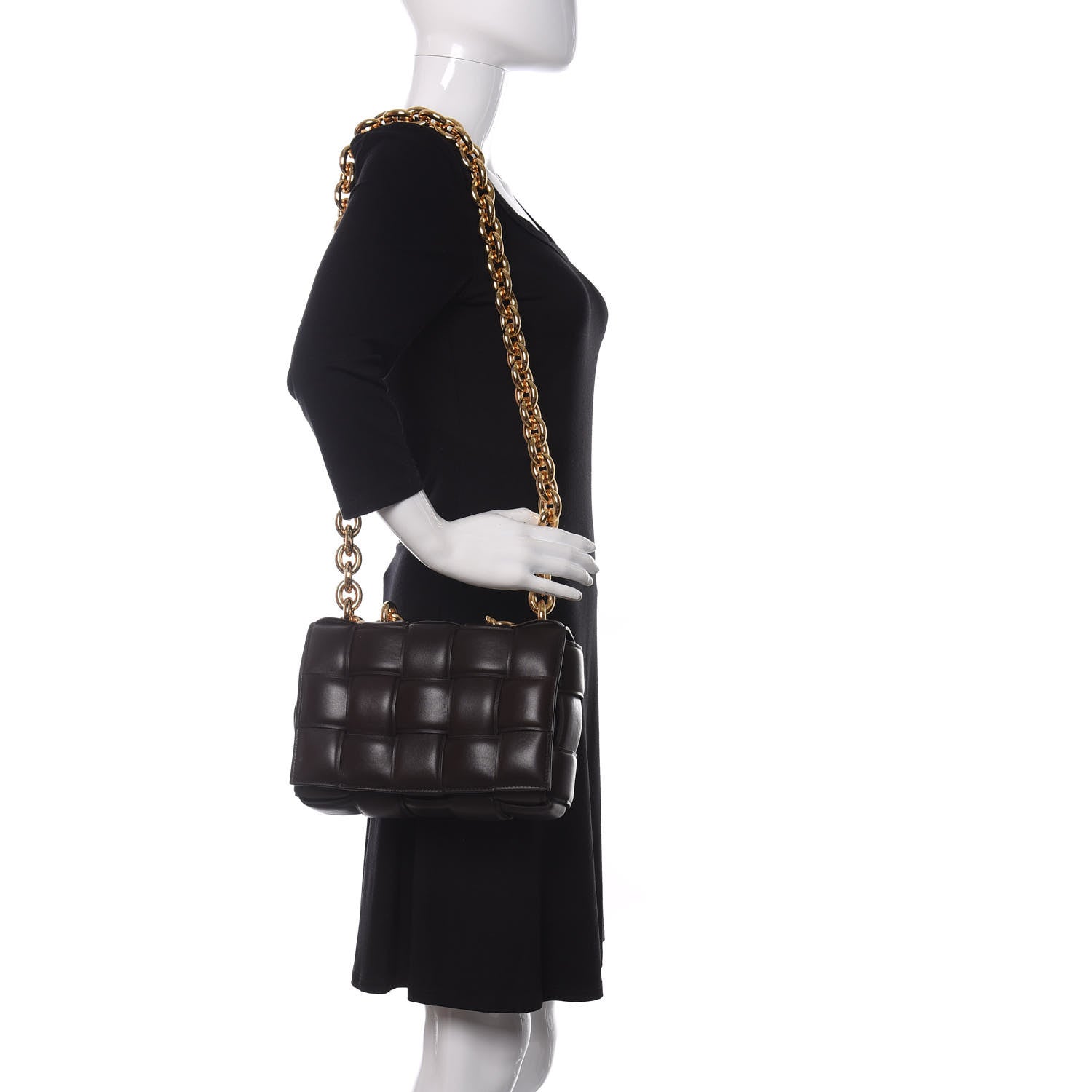 Bottega Veneta Lambskin Maxi Intreccio Padded Chain Cassette Crossbody Bag Black 2 of 9