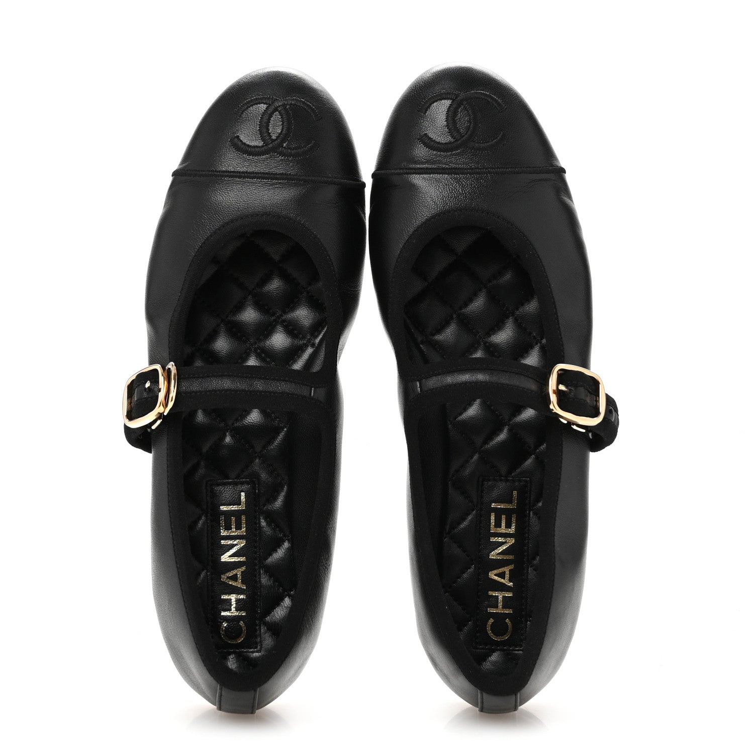 Chanel Lambskin Mary Jane Flats 36 Black 2 of 12