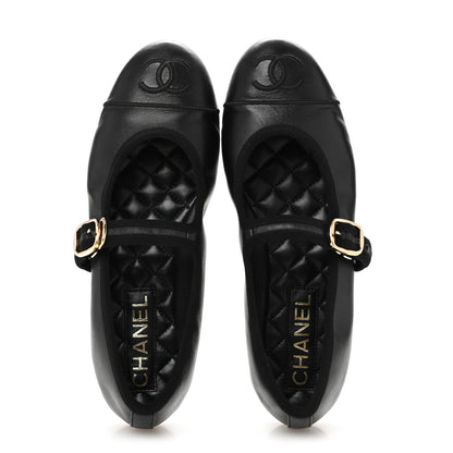 Chanel Lambskin Mary Jane Flats 36 Black 2 of 12