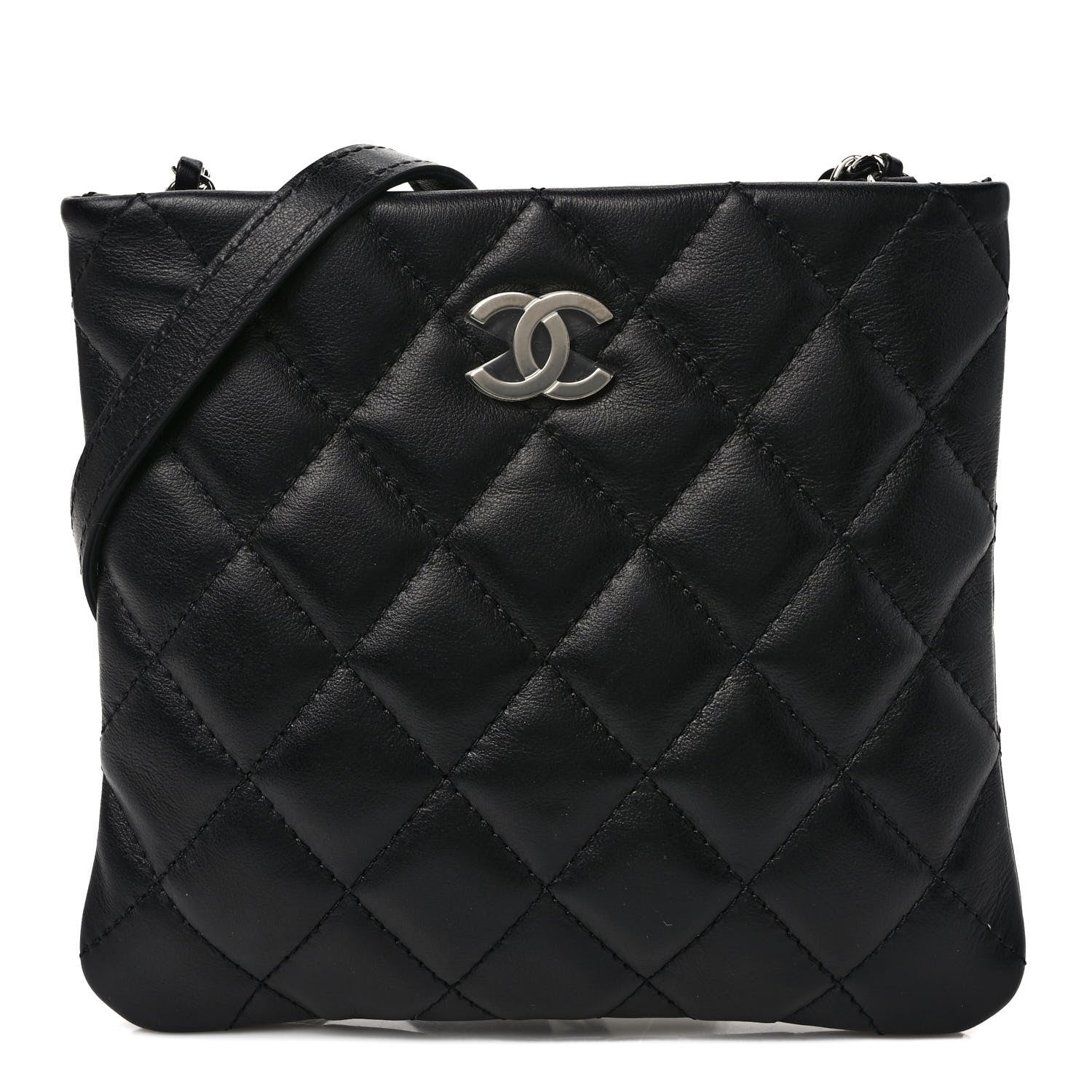 Chanel Lambskin Quilted Crossbody Bag Black 1 of 8