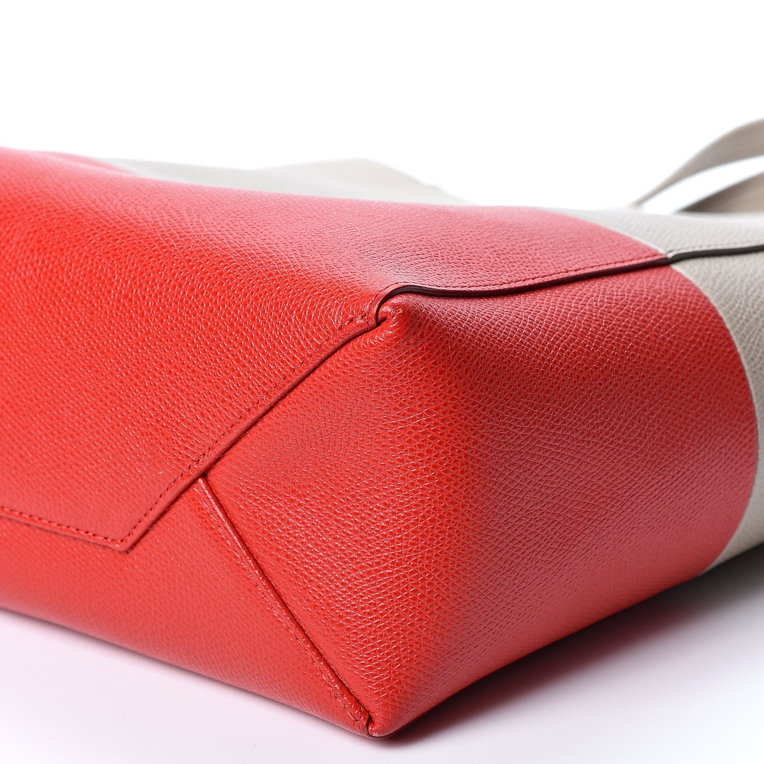 Celine Grained Calfskin Small Vertical Bi-Cabas Beige Red 9 of 9