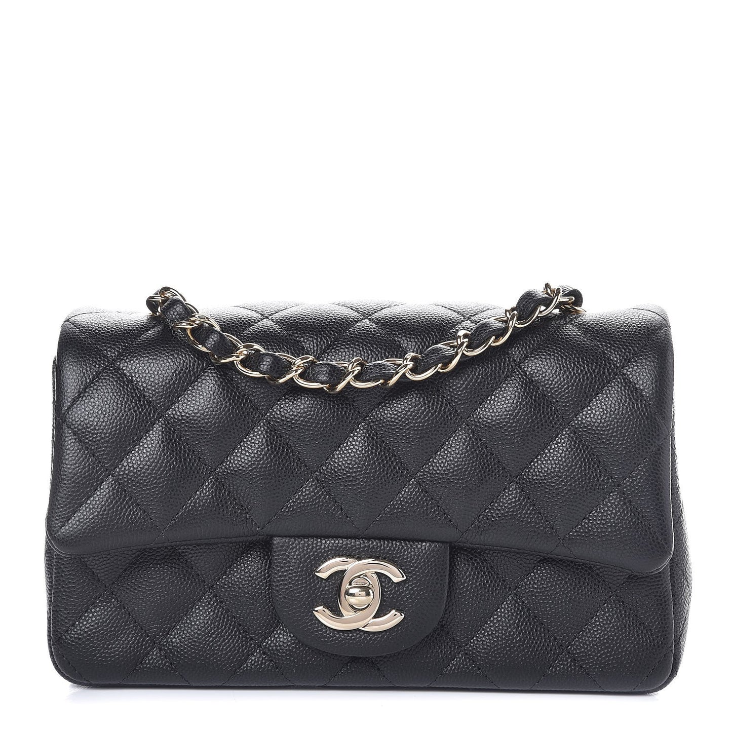 Caviar Quilted Mini Rectangular Flap Black