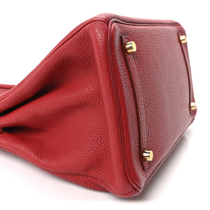 Hermes Taurillon Clemence Birkin 30 Rouge Garance 9 of 10