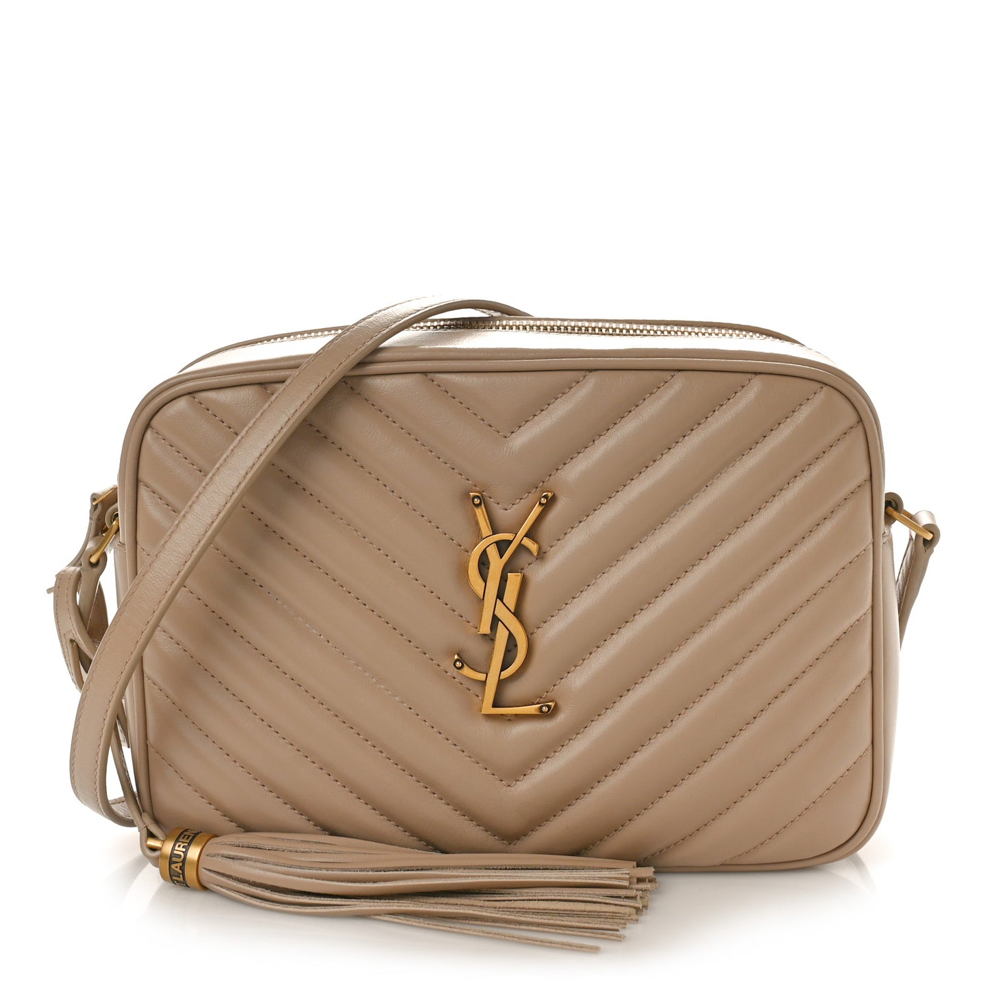 Calfskin Matelasse Monogram Lou Camera Bag Dark Latte