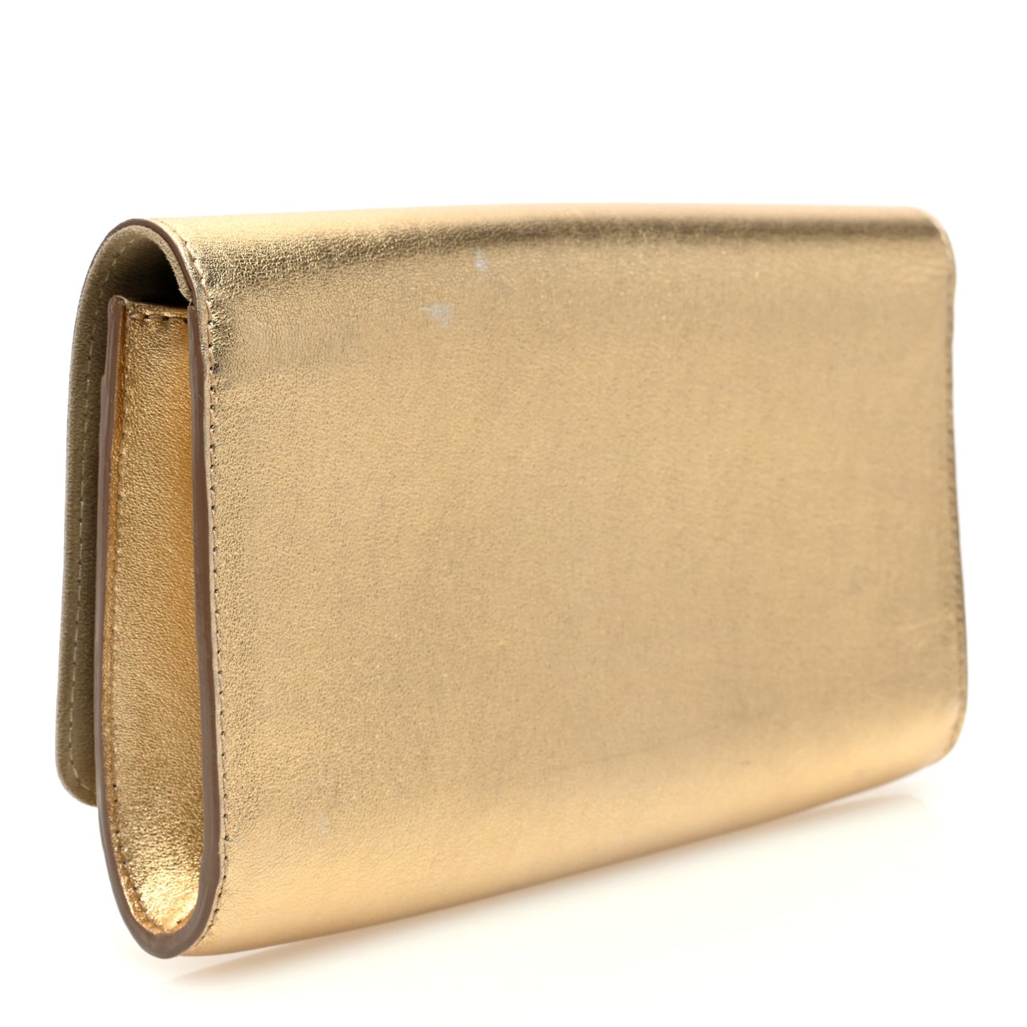 Metallic Calfskin Louise Clutch Gold
