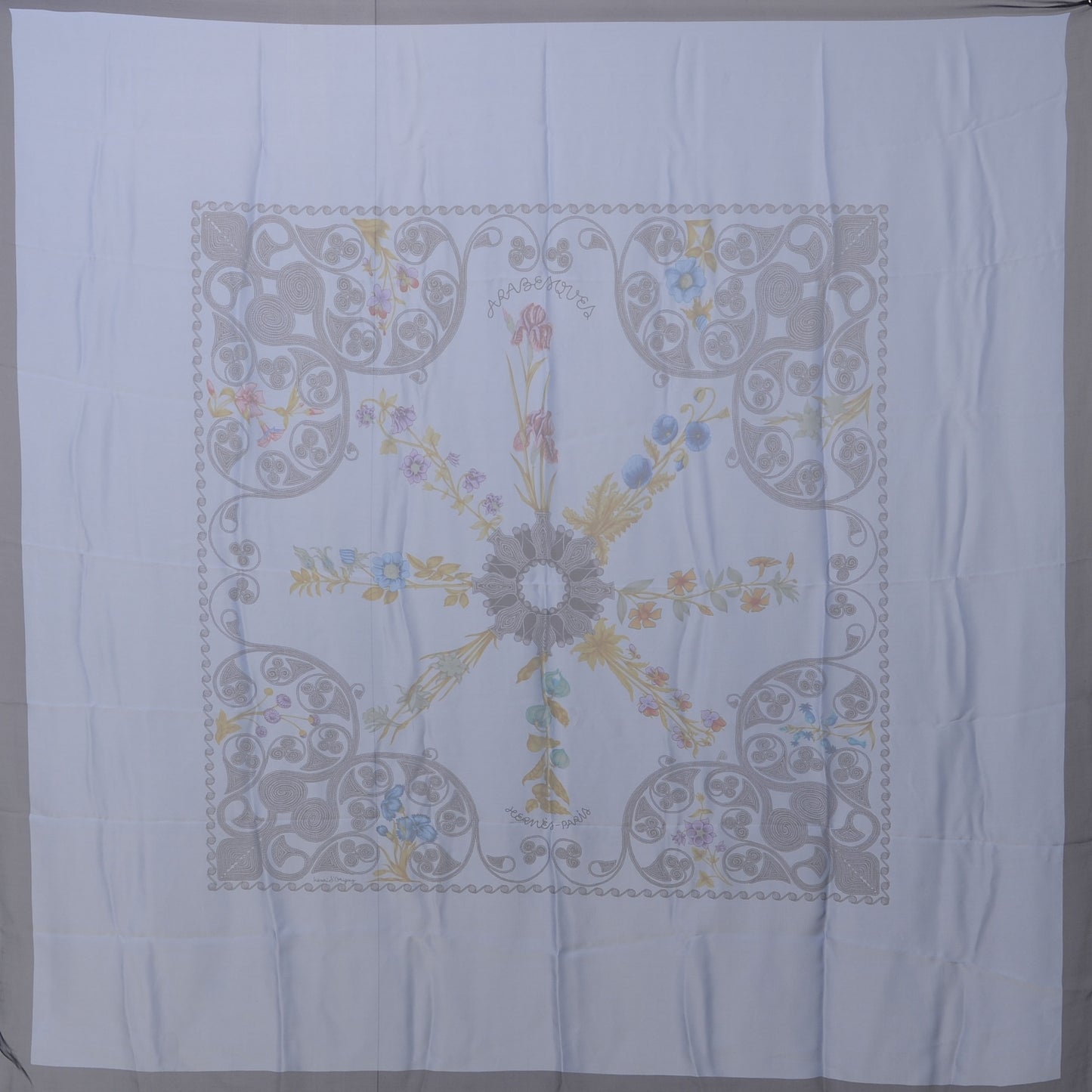 Silk Mousseline Arabesque Scarf 140