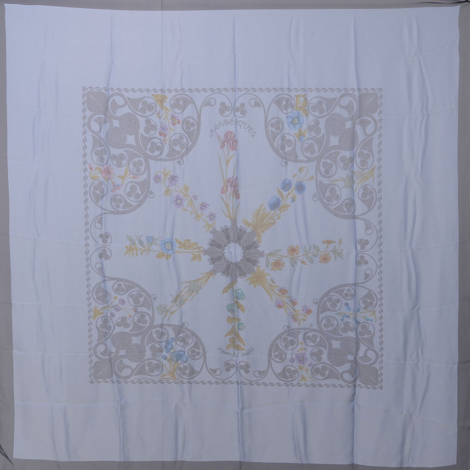 Hermes Silk Mousseline Arabesque Scarf 140 3 of 8
