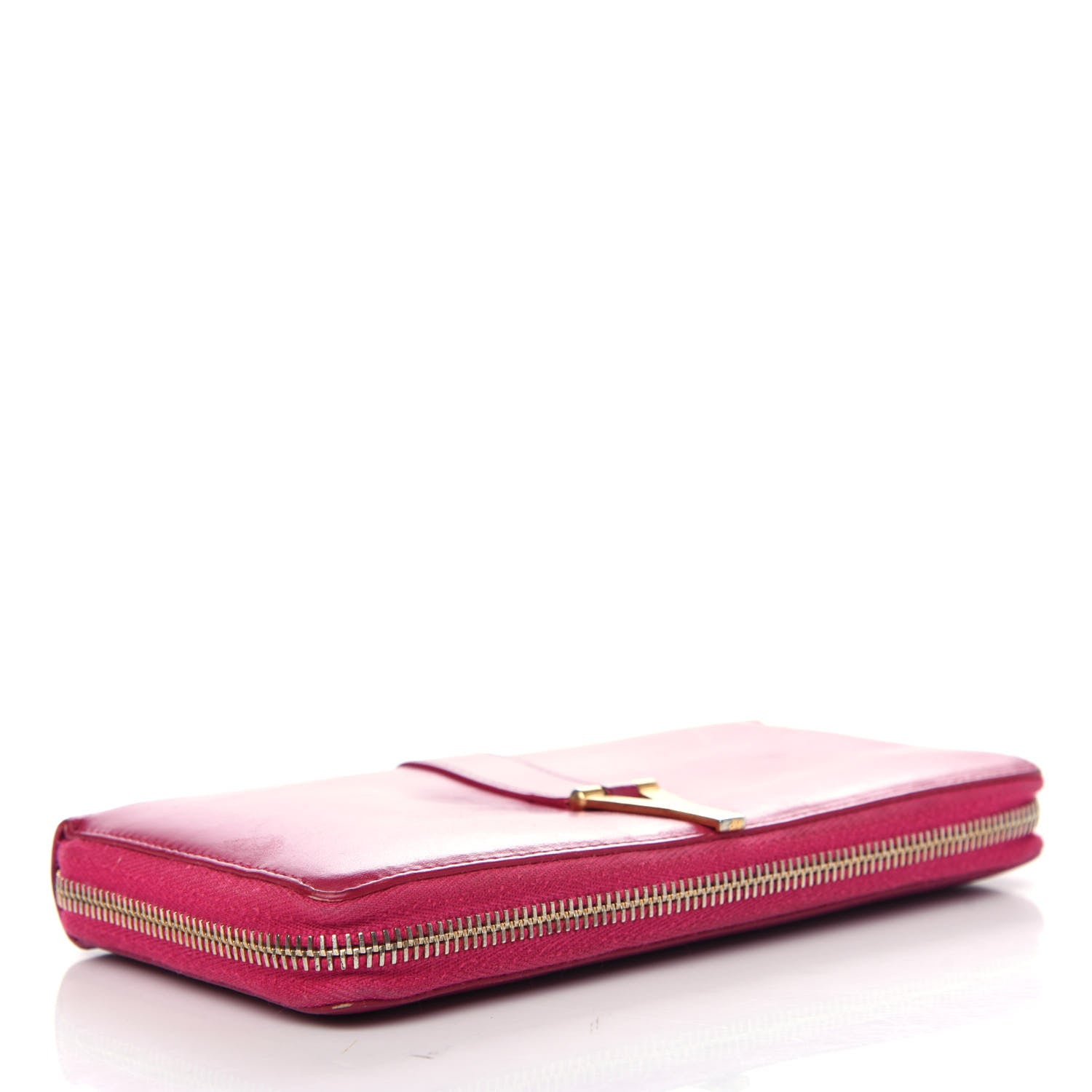 Saint Laurent Calfskin Classic Y Ligne Zip Around Wallet Fuchsia 4 of 6