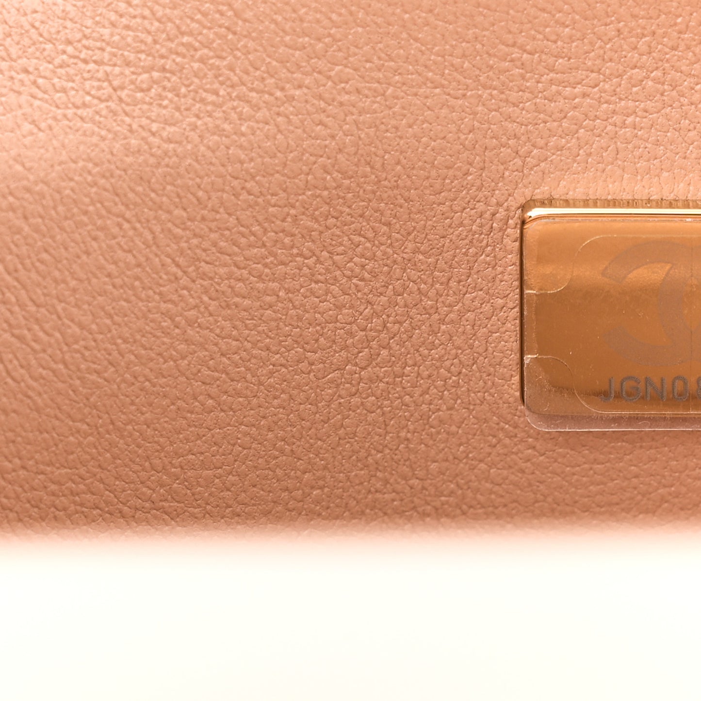 Lambskin Quilted Mini Top Handle Rectangular Flap Beige