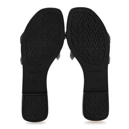 Hermes Rubber Aloha Sandals 36 Black 6 of 12