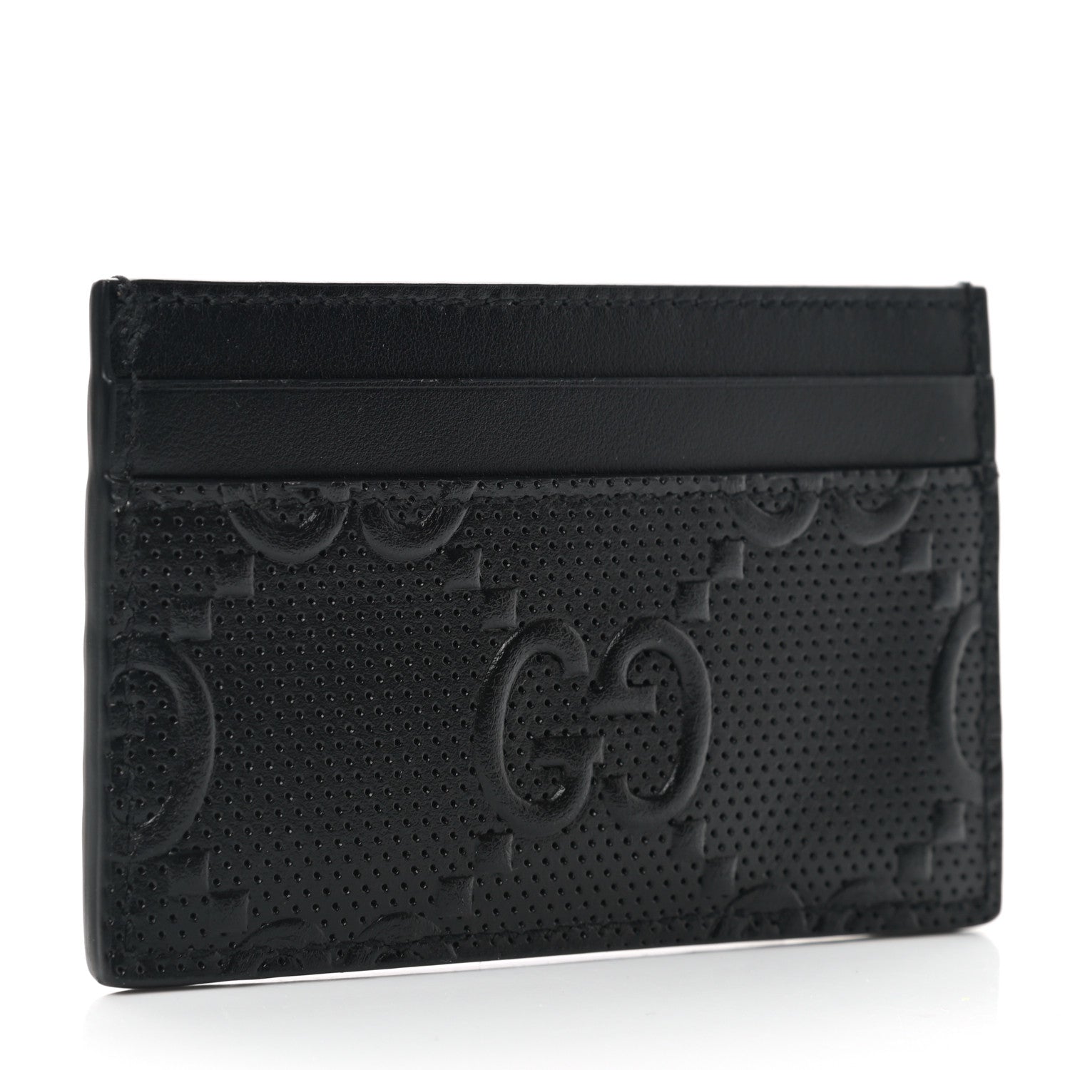 Gucci Calfskin GG Tennis Embossed Card Holder Black 3 of 7