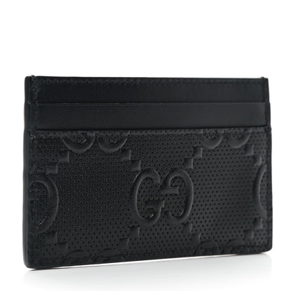 Gucci Calfskin GG Tennis Embossed Card Holder Black 3 of 7