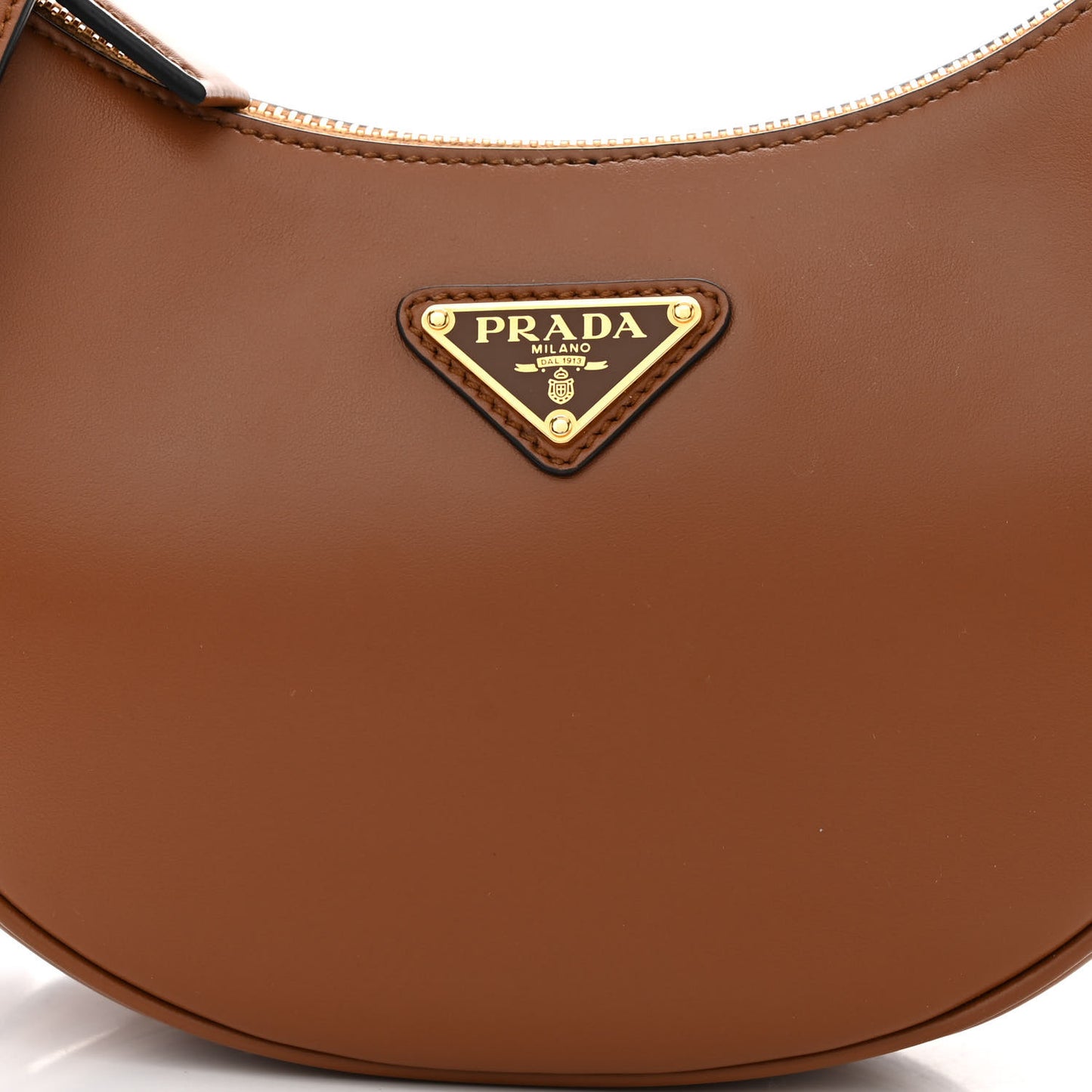 Soft Calfskin Arque Shoulder Bag Cognac