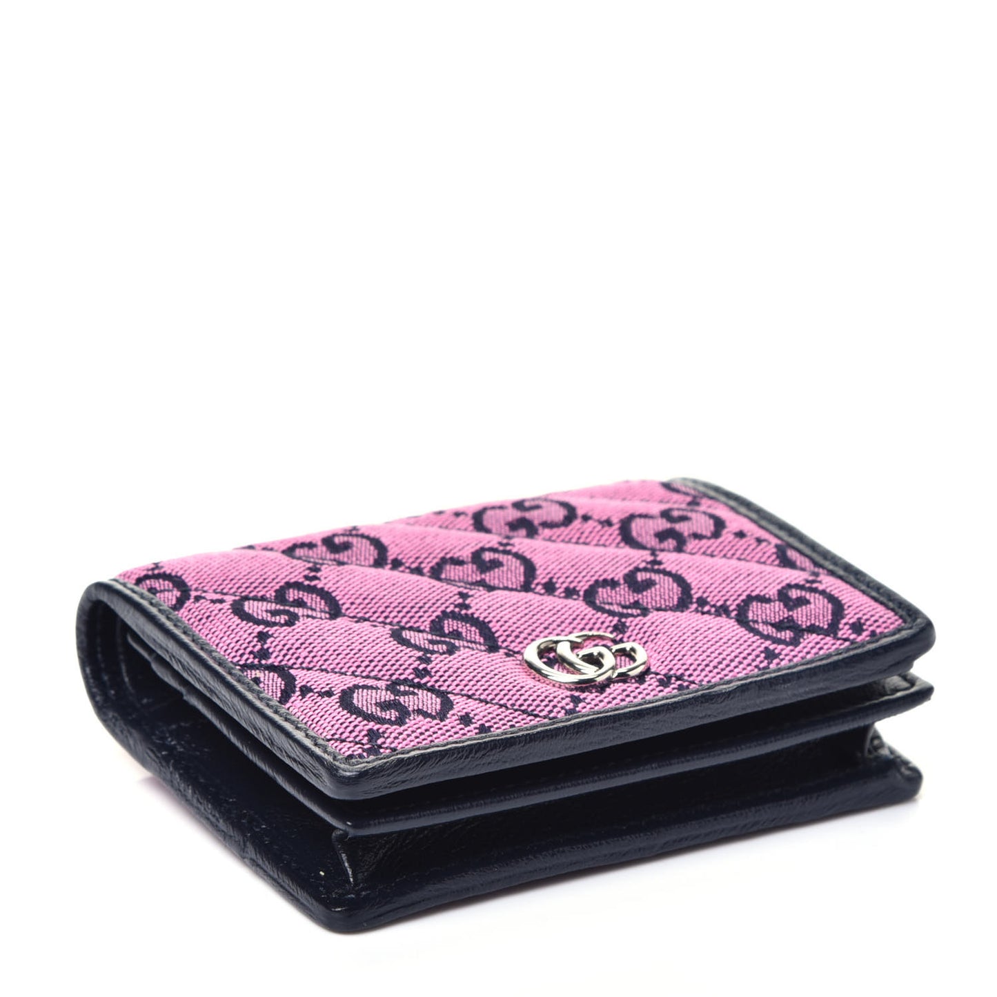 Monogram Multicolor Matelasse Diagonal GG Marmont Card Case Wallet Pink Blue
