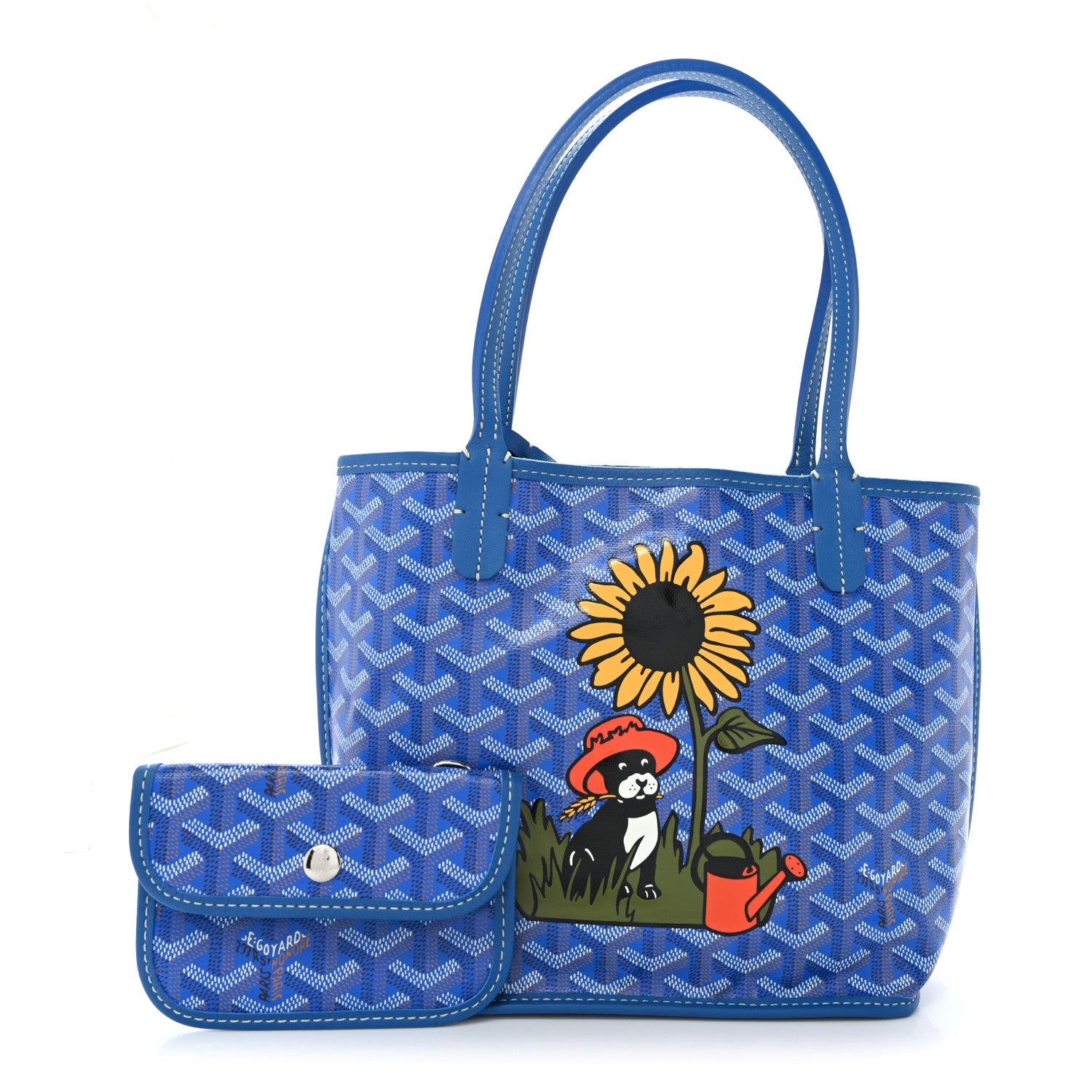 Goyard Goyardine Sunflower Reversible Mini Anjou Sky Blue 4 of 16