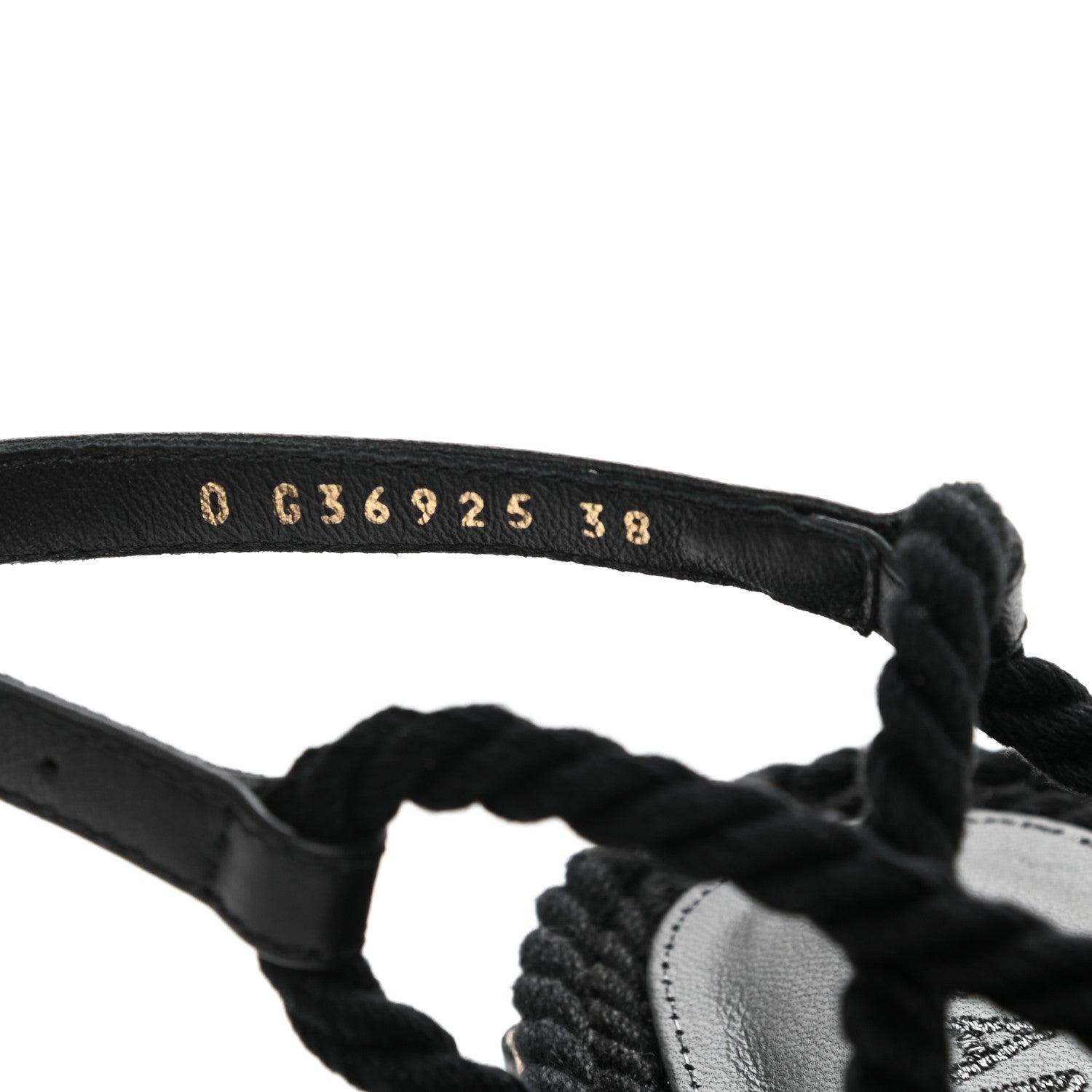 Chanel Lambskin Cord Chain CC Sandals 38 Black 9 of 9