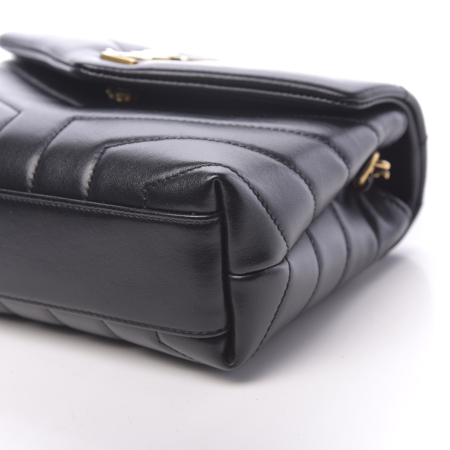Saint Laurent Calfskin Y Quilted Monogram Toy Loulou Crossbody Bag Black 8 of 10