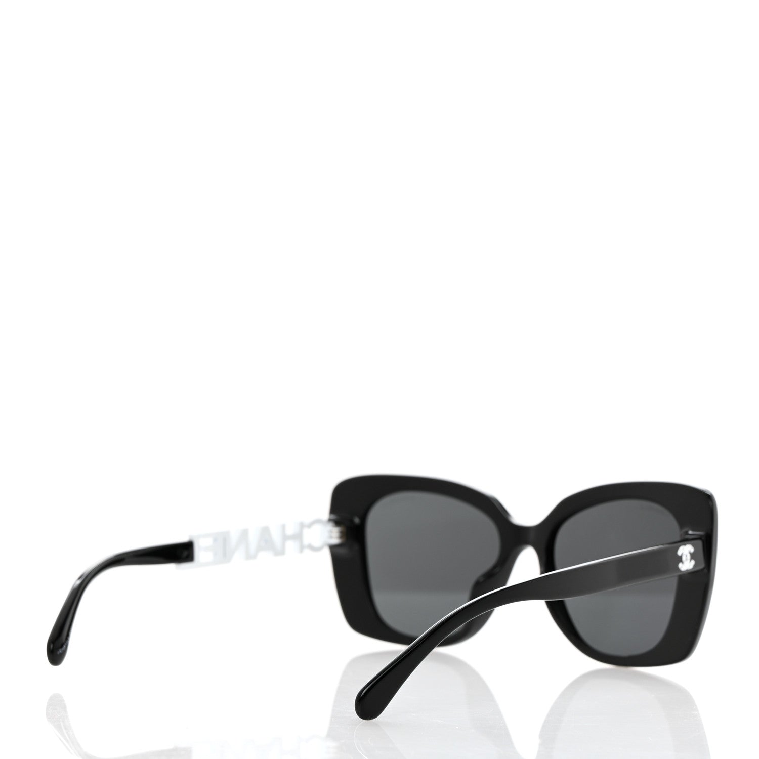 Chanel Acetate Strass Square Sunglasses 5422-B-A Black White 4 of 7