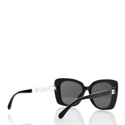 Chanel Acetate Strass Square Sunglasses 5422-B-A Black White 4 of 7