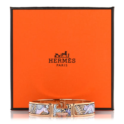 Hermes Enamel Narrow Print Animaux Camoufles Clic Clac H Bracelet PM Lilas 7 of 7