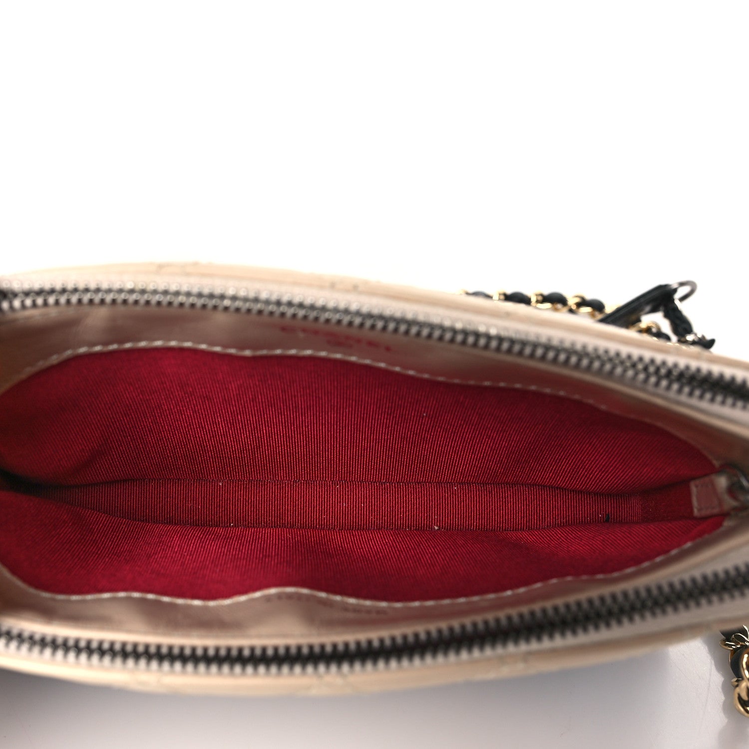 Chanel Aged Calfskin Quilted Small Gabrielle Clutch With Chain Beige Black 5 of 11