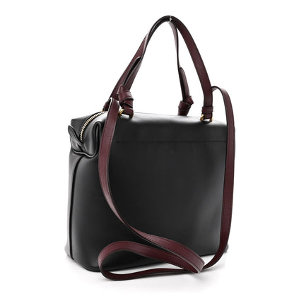 Celine Lambskin Small Soft Cube Satchel Black Burgundy 3 of 9