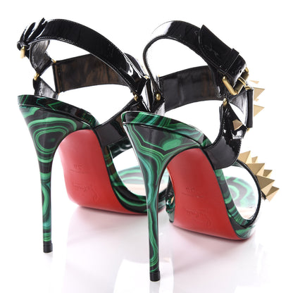 Christian Louboutin Patent Malachite Miziggoo Spiked 120 Sandals 36 Vert 4 of 7