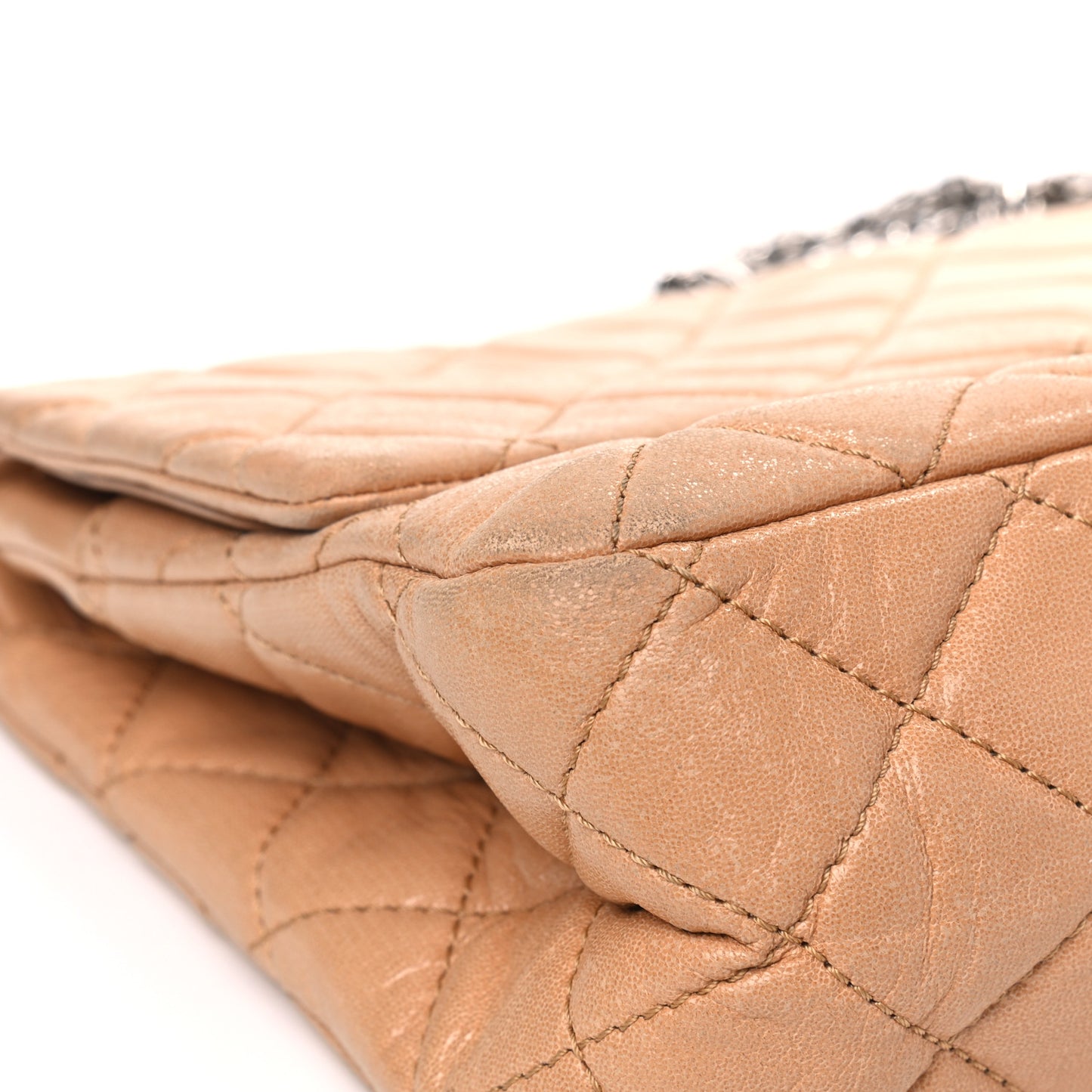 Iridescent Calfskin Quilted 2.55 Reissue 227 Flap Beige
