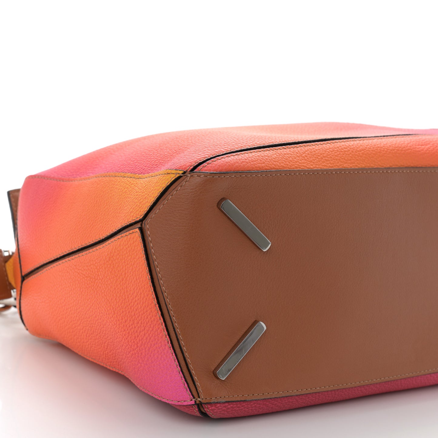 Calfskin Medium Puzzle Bag Orange Sunset